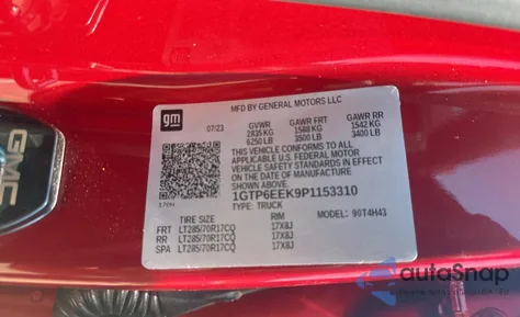 2023 GMC Canyon At4X from USA, damaged, VIN 1GTP6EEK9P1153310